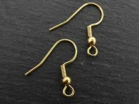 Stainless Steel Fisch Hook, Color: gold plated, Size: ±20mm, Qty: 6 pc.