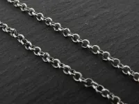 Stainless Steel chain, Color: platinum, Size: ±2.7mm, Qty: 10cm