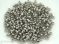 Perles à ecraser acier inoxydable, Couleur: Platinum, Taille: ± 2.5mm, Quantite: 10 piece