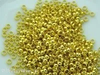 Perles à ecraser acier inoxydable, Couleur: or, Taille: ± 2mm, Quantite: 5 piece