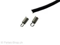 Stainless Steel End Closure, Color: Platinum, Size: ±3x8mm, Qty: 2 pc.
