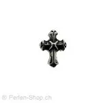 Stainless Steel Cross, Color: Platinum, Size: ±11x8mm, Qty: 1 pc.