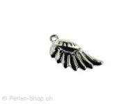 Stainless Steel Pendant Wing, Color: Platinum, Size: ±20x9x3mm, Qty: 1 pc.