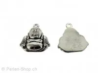 Pendentif en acier inoxydable Buddha, Couleur: Platinum, Taille: ±20x18x3mm, Quantite: 1 piece