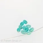 Glassbeads Olive, color turquoise, ±7x5mm, 100 pc.