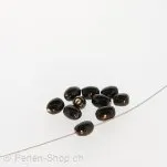 Glassbeads Olive, color black, ±7x5mm, 100 pc.