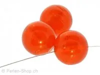 Handmade Glass Round, Color: Orange, Size: ±16mm, Qty: 5 pc.