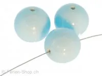 Handmade Glass Round, Color: Blue, Size: ±16mm, Qty: 5 pc.