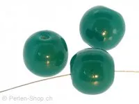 Perles de verre faites à la main rondes, Couleur: turquoise, Taille: ±16mm, Quantite: 5 piece