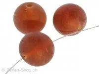 Perles de verre faites à la main rondes, Couleur: brun, Taille: ±16mm, Quantite: 5 piece