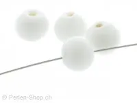 Perles de verre faites à la main rondes, Couleur: blanc, Taille: ±8mm, Quantite: 20 piece