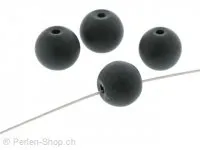 Perles de verre faites à la main rondes, Couleur: noir, Taille: ±8mm, Quantite: 20 piece