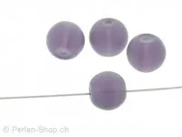 Handmade Glass Round, Color: Purple, Size: ±8mm, Qty: 20 pc.