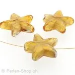Glass Star, Color: Gold, Size: 21 mm, Qty: 3 pc.