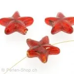 Glass Star Stern, Color: Red, Size: 21 mm, Qty: 3 pc.