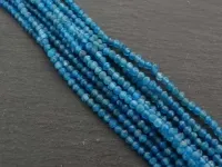 Apatite facetté, pierre semi-précieuse, Couleur: turquoise, Taille: ±2mm, Quantité: 1 chain ±39cm