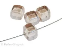perle cube, Couleur: lilas, Taille: 8 mm, Quantite: 10 piece