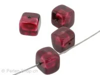 perle cube, Couleur: violet, Taille: 8 mm, Quantite: 10 piece