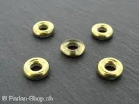 Heishi Glass Ring, Color: gold, Size: ±9X3mm, Qty: 20 pc.
