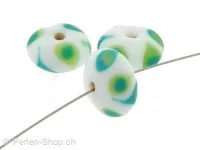 Glass cylinder, Color: turquoise, Size: ±9mm, Qty: 5 pc.