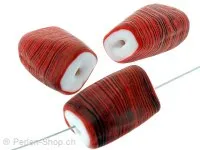 Glas Tube with white core, Color: Red, Size: 22mm, Qty: 2 pc.