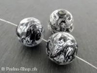 Glass Bead, Color: Black, Size: 18 mm, Qty: 2 pc.