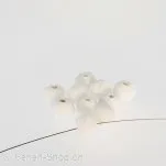 Glass Bead, Color: White, Size: 8 mm, Qty: 10 pc.