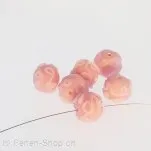 Glas Kugel, Farbe: Rosa, Grösse: 12 mm, Menge: 5 Stk.