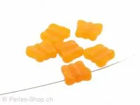 Glass Butterfly, Color: Orange, Size: ±12mm, Qty: 20 pc.