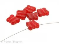 Glass Butterfly, Color: Red, Size: ±12mm, Qty: 20 pc.