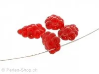 Glass Raspberry, Color: Red, Size: ±4mm, Qty: 10 pc.