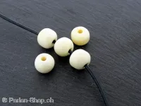 Perles osseuse cylindre, Couleur: beige, Taille: ±9x12mm, Quantite: 5 piece