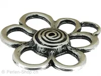 Metal flower gross, Color: silver, Size: ±40mm, Qty: 1 pc.