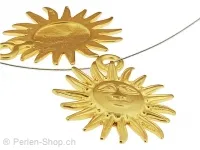 Metall Sonne, Farbe: Gold, Grösse: ±30mm, Menge: 1 Stk.