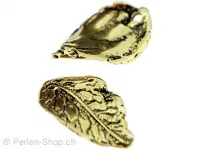 Metal leaf, Color: gold, Size: ±20mm, Qty: 1 pc.