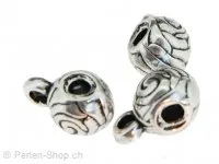 Metal Kugel mit Oehse, Color: Dark Silver, Size: 7 mm, Qty: 2 pc.