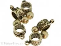 anneau avec boucle, Couleur: or, Taille: 5 mm, Quantite: 2 piece
