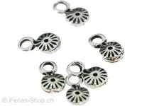 Metal Rosette, Color: Dark Silver, Size: 10 mm, Qty: 5 pc.
