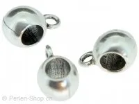 Metall Kugel mit Oehse, Farbe: Silber dunkel, Grösse: 9 mm, Menge: 1 Stk.