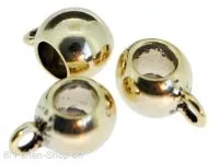 perle ronde avec boucle, Couleur: or, Taille: 9 mm, Quantite: 1 piece