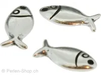 Metal fish, Color: antique silver, Size: ±18mm, Qty: 1 pc.