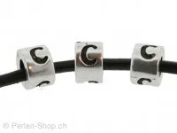 Letter C, Color: Dark Silver, Size: 6 mm, Qty: 1 pc.