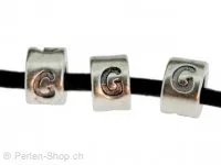 Letter G, Color: Dark Silver, Size: 6 mm, Qty: 1 pc.