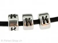 Letter K, Color: Dark Silver, Size: 6 mm, Qty: 1 pc.