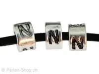 Letter N, Color: Dark Silver, Size: 6 mm, Qty: 1 pc.