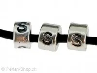Letter S, Color: Dark Silver, Size: 6 mm, Qty: 1 pc.