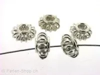 CRAZY DEAL Silver Bead spacer real silver plated, ±7x14mm, 5 pc.