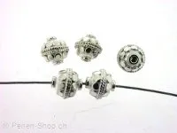 CRAZY DEAL Silver Bead real silver plated, ±8x8mm, 5 pc.
