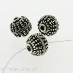 CRAZY DEAL Silver Bead round real silver plated, ±14x14mm, 2 pc.
