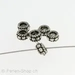Silver Bead spacer real silver plated, ±3x6mm, 15 pc.
